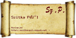 Szitka Pál névjegykártya