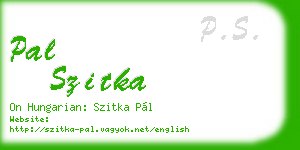 pal szitka business card