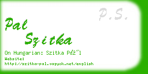 pal szitka business card